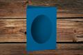 [16403296] Passepartoutkarten 3-teilig 120/360x169 mm (B6) ovaler Ausschnitt Stahlblau gerippt 220 g/qm